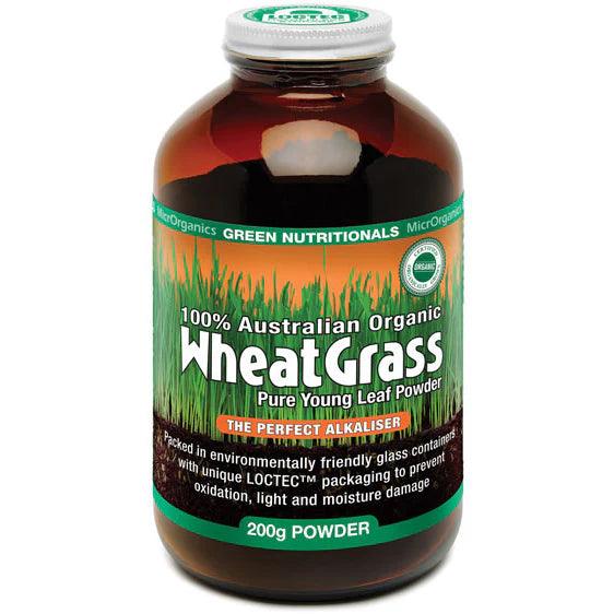 Green Nutritionals Australian WheatGrass Powder Organic 200g - QVM Vitamins™