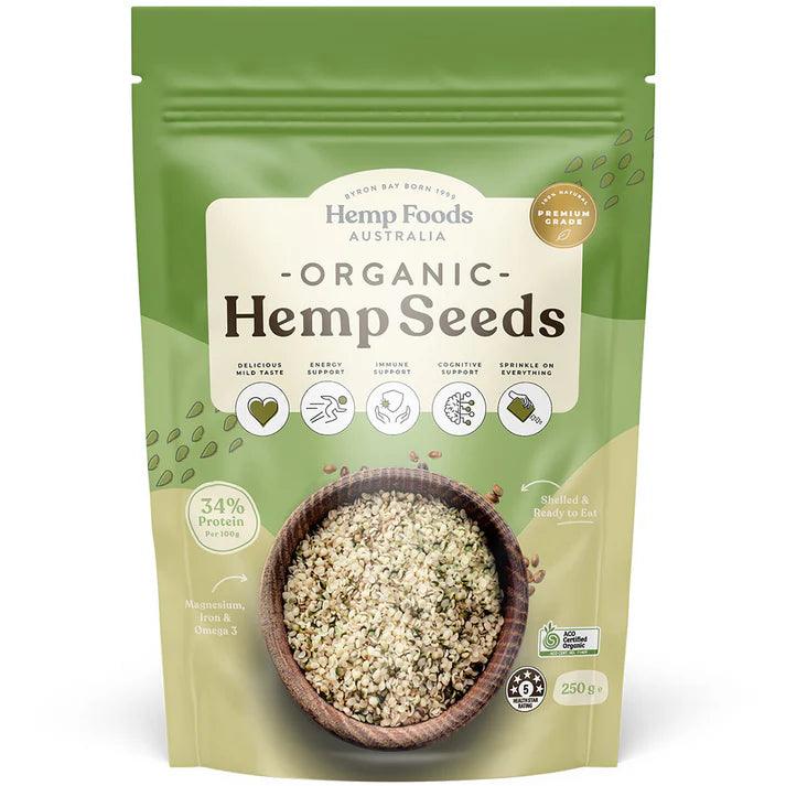 Hemp Foods Australia Hulled Hemp Seeds Organic 250g - QVM Vitamins™