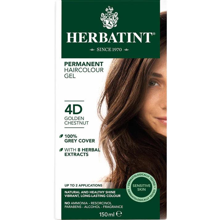 Herbatint Hair Colour 4D Golden Chestnut 150ml - QVM Vitamins™