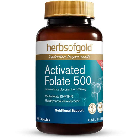 Herbs of Gold Activated Folate 500 60 Capsules - QVM Vitamins™