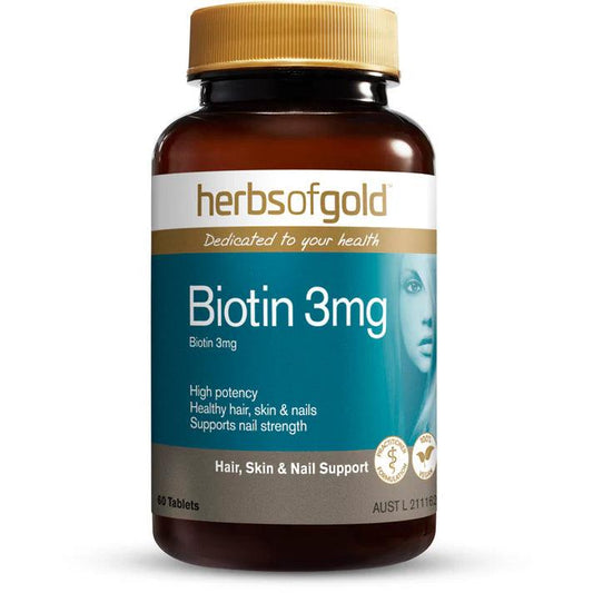 Herbs of Gold Biotin 3mg 60 Tablets - QVM Vitamins™
