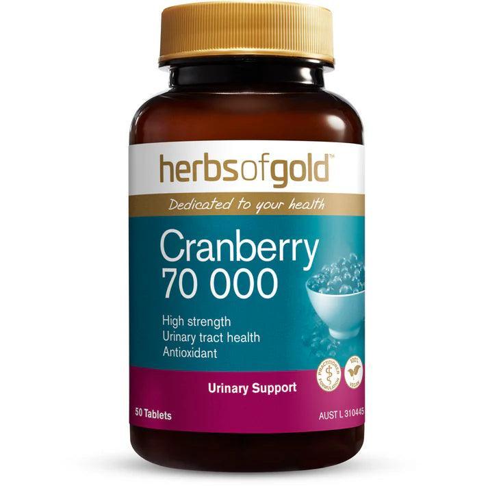 Herbs of Gold Cranberry 70 000 50 Tablets - QVM Vitamins™