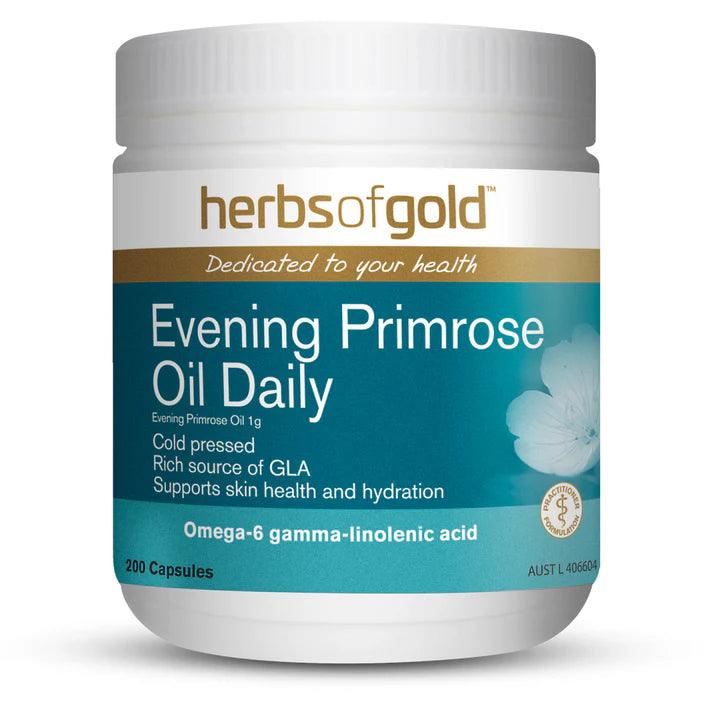 Herbs of Gold Evening Primrose Oil Daily 200 Capsules - QVM Vitamins™