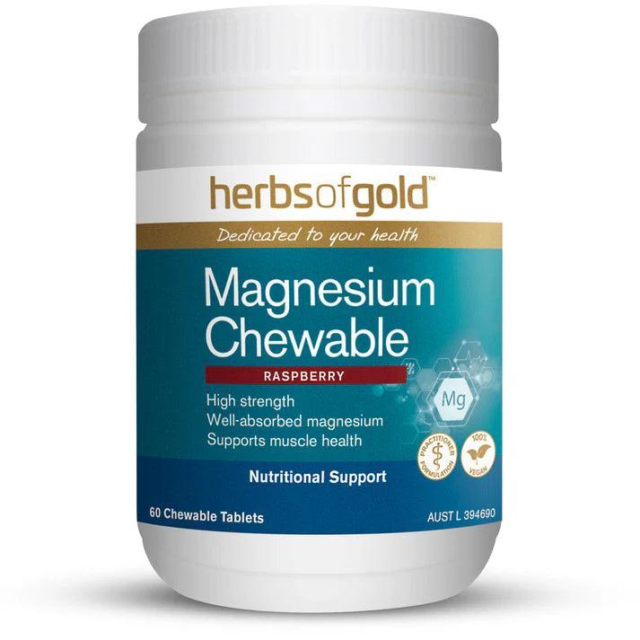 Herbs of Gold Magnesium Chewable Raspberry 60 Tablets - QVM Vitamins™