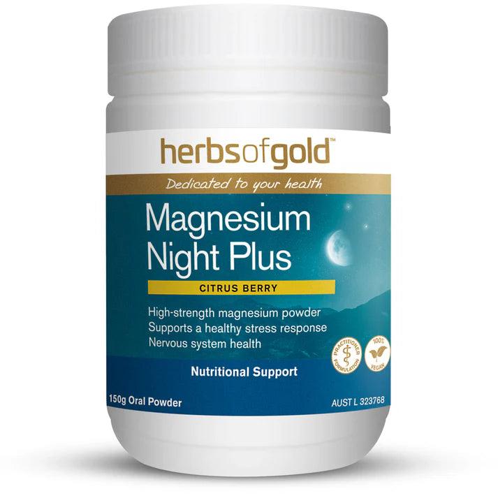 Herbs of Gold Magnesium Night Plus 150g - QVM Vitamins™