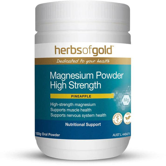 Herbs of Gold Magnesium Powder High Strength 150g - QVM Vitamins™
