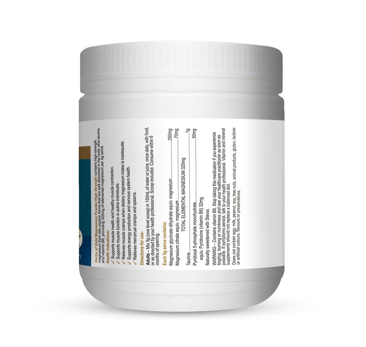 Herbs of Gold Magnesium Powder High Strength 150g - QVM Vitamins™