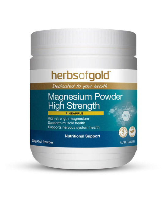 Herbs of Gold Magnesium Powder High Strength 300g - QVM Vitamins™