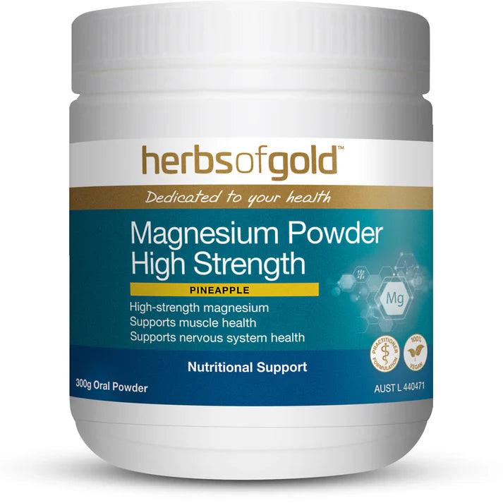 Herbs of Gold Magnesium Powder High Strength 300g - QVM Vitamins™