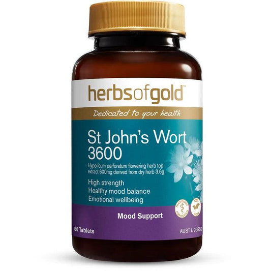 Herbs of Gold St John's Wort Extra Strength 3600 60 Tablets - QVM Vitamins™