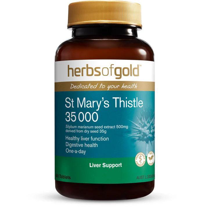 Herbs of Gold St Mary's Thistle 35000 60 Tablets - QVM Vitamins™