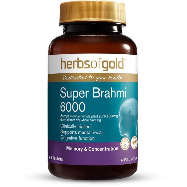 Herbs of Gold Super Brahmi 6000 60 Tablets - QVM Vitamins™