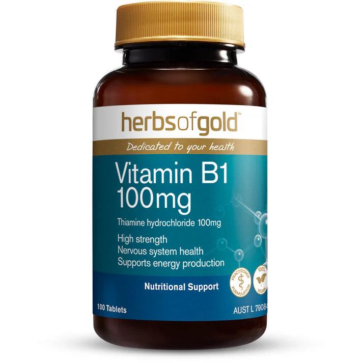 Herbs of Gold Vitamin B1 100mg 100 Tablets - QVM Vitamins™