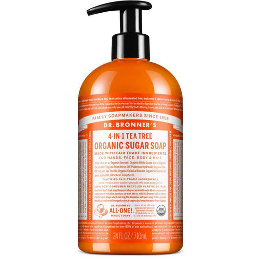 Dr. Bronner's Organic Sugar Soap Tea Tree 710ml - QVM Vitamins™