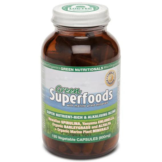 Green Nutritionals Green Superfoods 600mg 120 Vege Capsules - QVM Vitamins™