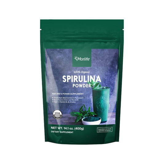 Morlife Organic Spirulina Powder 400g - QVM Vitamins™