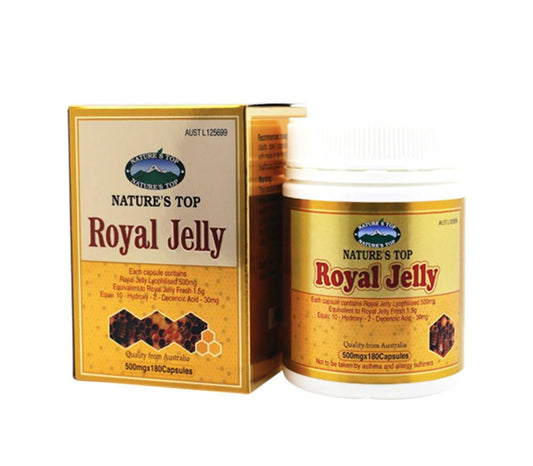 Nature’s Top Royal Jelly Powder 500mg 180 Capsules - QVM Vitamins™