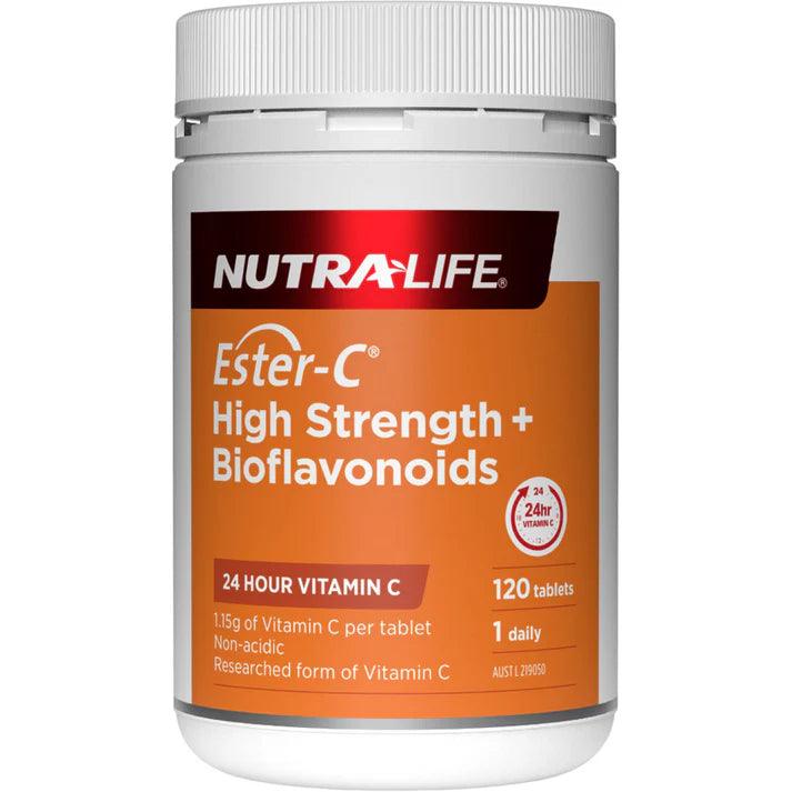 NutraLife Ester-C High Strength and Bioflavonoids 1500mg 120 Tablets - QVM Vitamins™