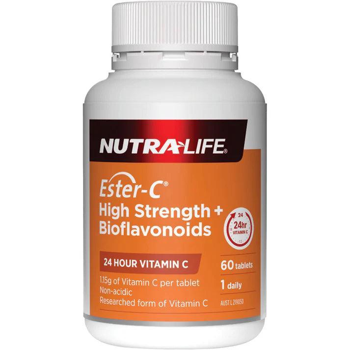 NutraLife Ester-C High Strength + Bioflavonoids 1500mg 60 Tablets - QVM Vitamins™