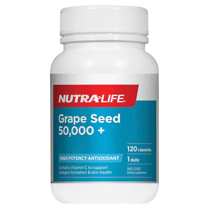 NutraLife Grape Seed 50,000 120 Capsules - QVM Vitamins™