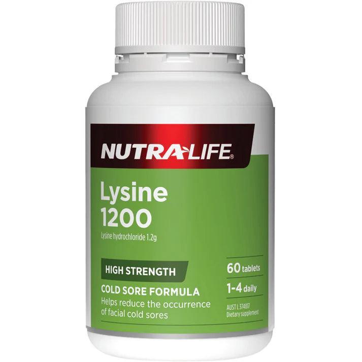 NutraLife Lysine 1200 60 Tablets - QVM Vitamins™