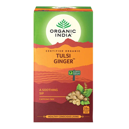 Organic India Tulsi Ginger x 25 Tea Bags - QVM Vitamins™