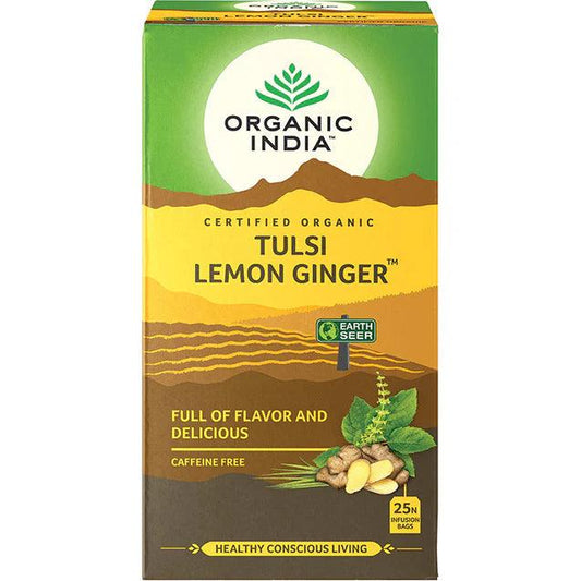 Organic India Tulsi Lemon Ginger x 25 Tea Bags - QVM Vitamins™