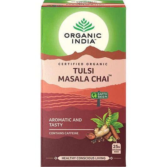 Organic India Tulsi Masala Chai x 25 Tea Bags - QVM Vitamins™