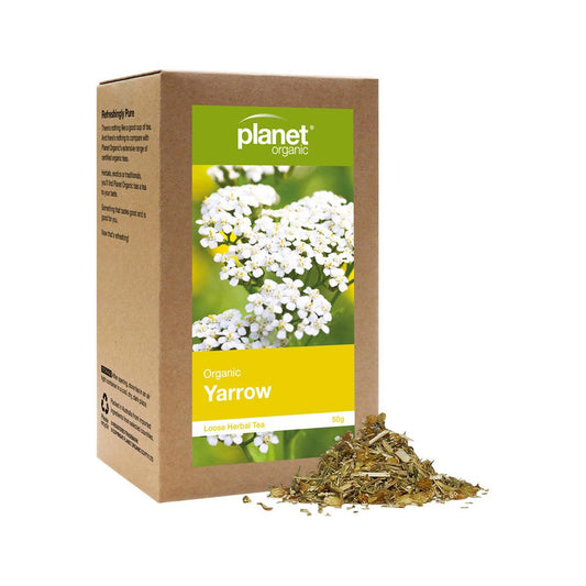 Planet Organic Yarrow Loose Leaf Tea 50g - QVM Vitamins™