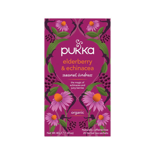 Pukka Elderberry and Echinacea x 20 Tea Bags - QVM Vitamins™