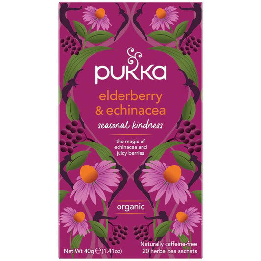 Pukka Elderberry and Echinacea x 20 Tea Bags - QVM Vitamins™