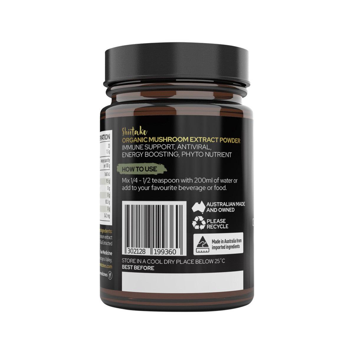 Raw Medicine Shiitake Mushroom Extract Organic 50g - QVM Vitamins™