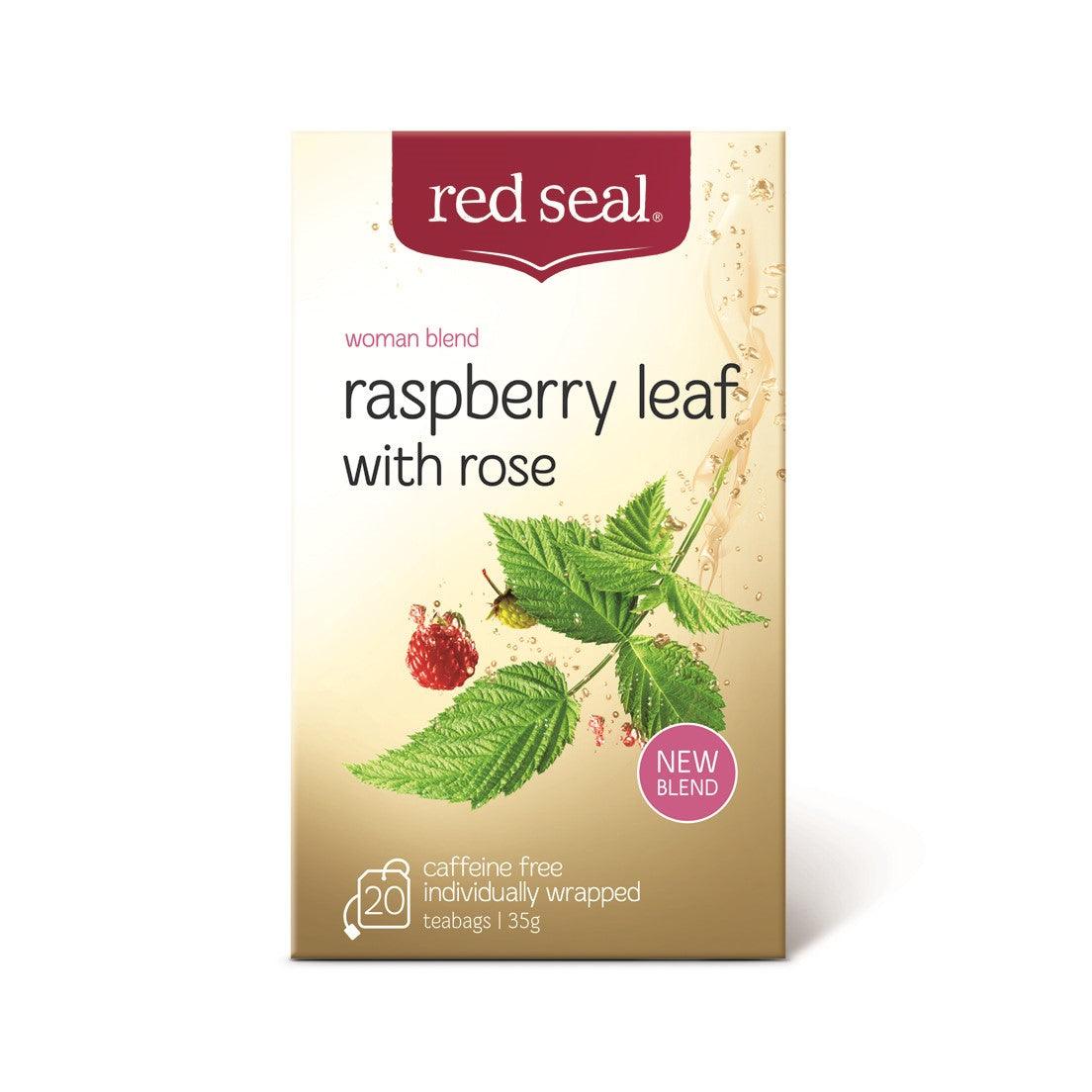 Red Seal Rasberry Leaf with Rose 20 Teabags - QVM Vitamins™