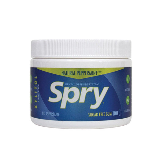 Spry Xylitol Chewing Gum Peppermint Tub 100 Pieces - QVM Vitamins™