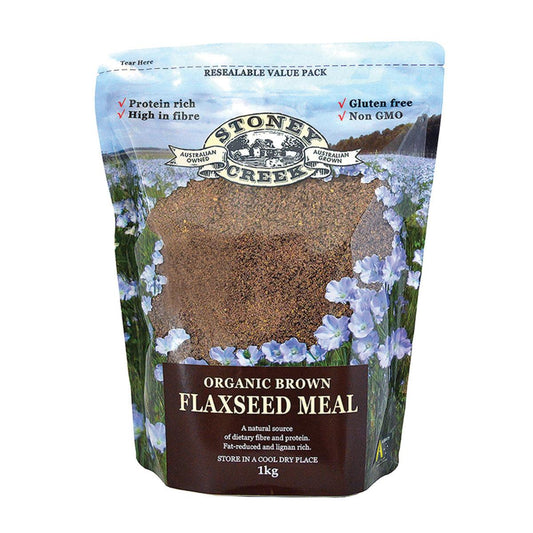Stoney Creek Flaxseed Meal Brown Organic 1kg - QVM Vitamins™