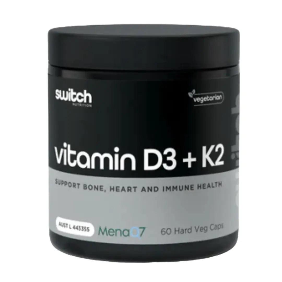 Switch Nutrition D3 Plus K2 60 Capsules - QVM Vitamins™