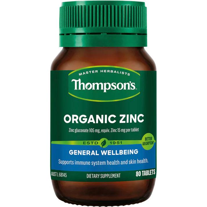 Thompsons Organic Zinc 80 Tablets - QVM Vitamins™