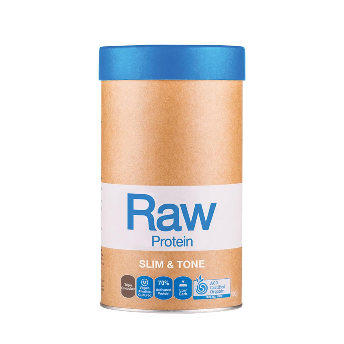 Amazonia Raw Protein Slim and Tone Triple Chocolate 500g - QVM Vitamins™