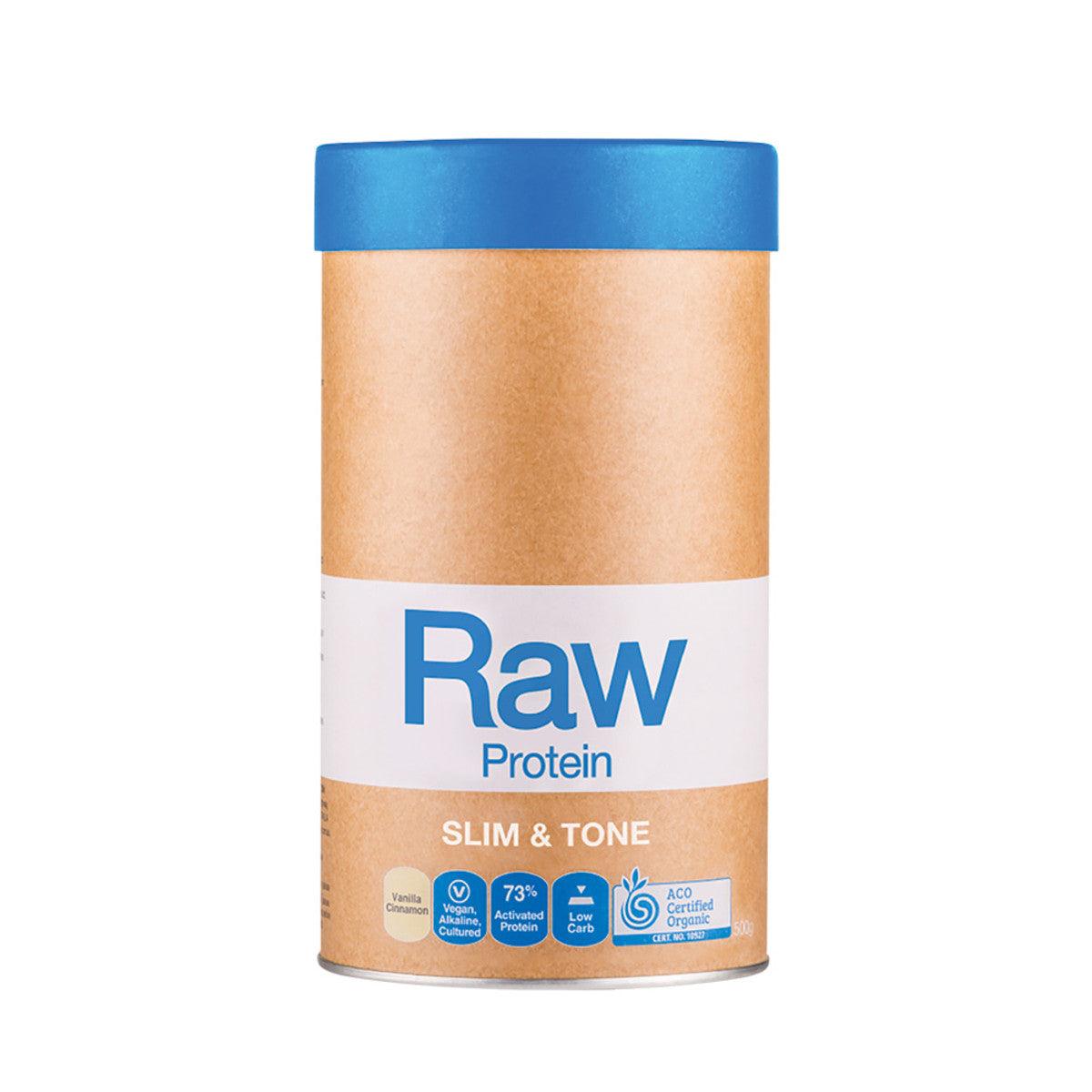 Amazonia Raw Protein Slim and Tone Vanilla and Cinnamon 500g - QVM Vitamins™