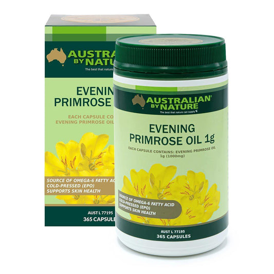Australian by Nature Evening Primrose Oil 1g (1000mg) 365 Capsules - QVM Vitamins™
