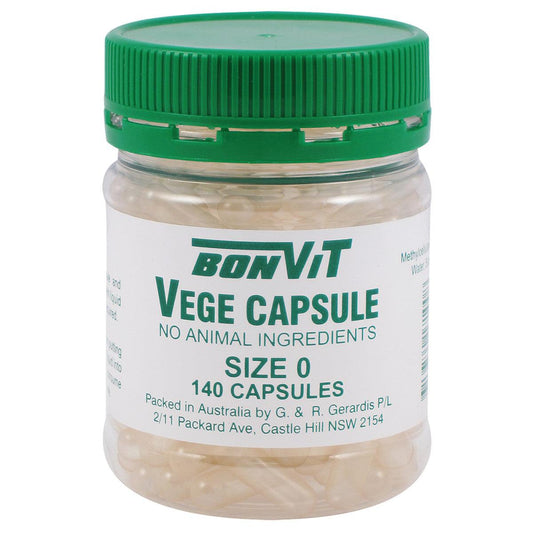 Bonvit Empty Vege Capsules Size '0' 140 Capsules - QVM Vitamins™