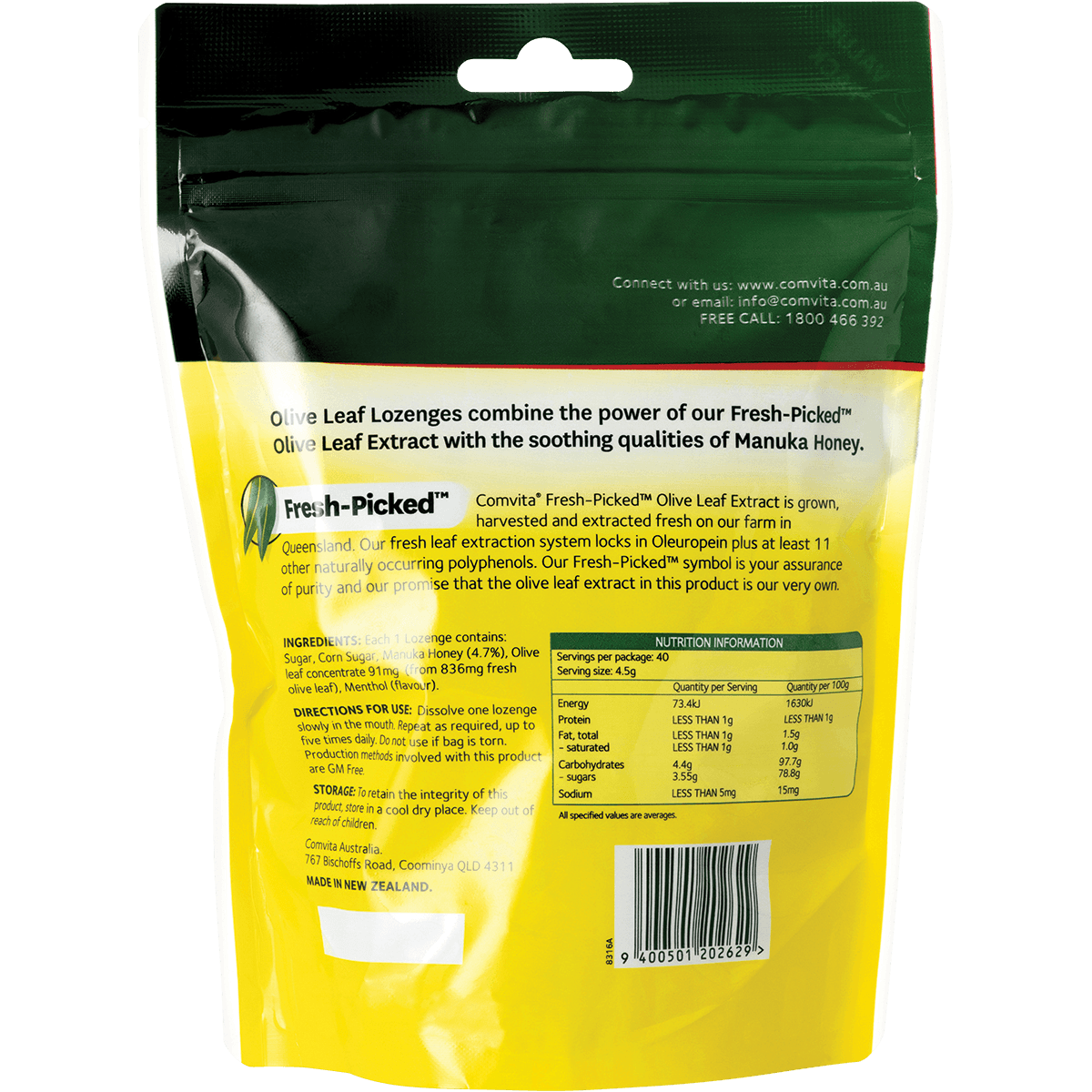 Comvita Olive Leaf Extract 40's Lozenges - QVM Vitamins™