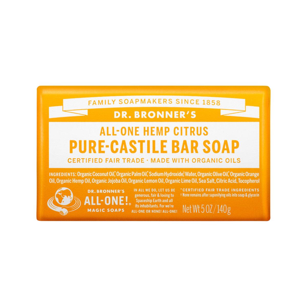 Dr. Bronner's Bar Soap Citrus 140g - QVM Vitamins™