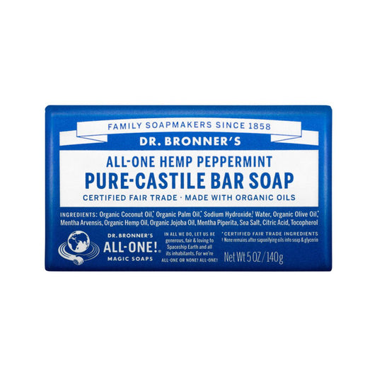 Dr. Bronner's Bar Soap Peppermint 140g - QVM Vitamins™
