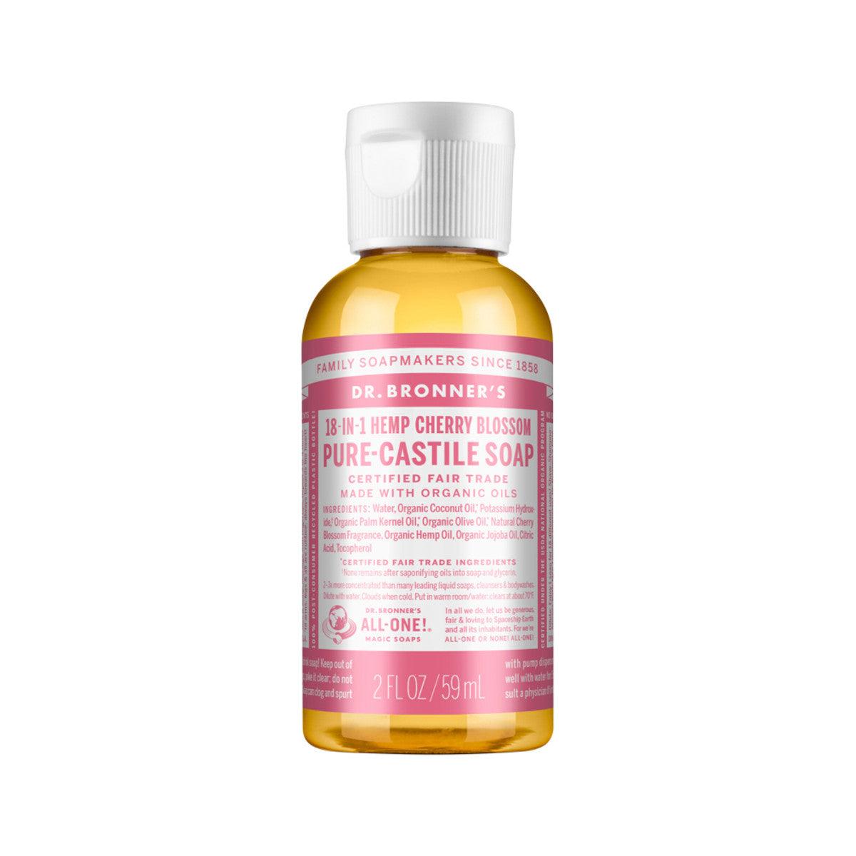 Dr. Bronner's Pure Castile Soap Liquid Cherry Blossom 59ml - QVM Vitamins™
