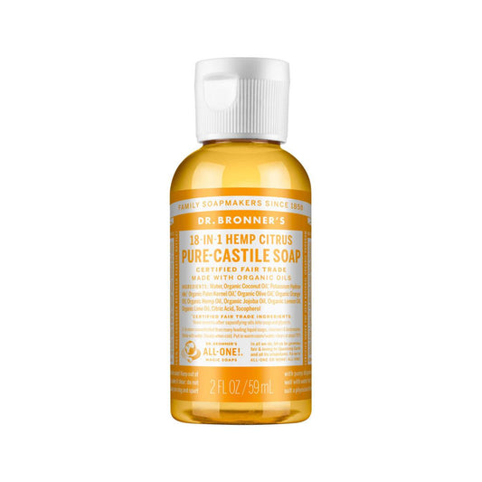 Dr. Bronner's Pure Castile Soap Liquid Citrus 59ml - QVM Vitamins™