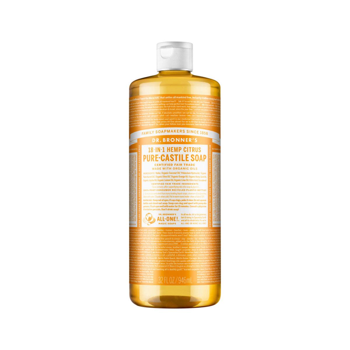 Dr. Bronner's Pure Castile Soap Liquid Citrus 946ml - QVM Vitamins™