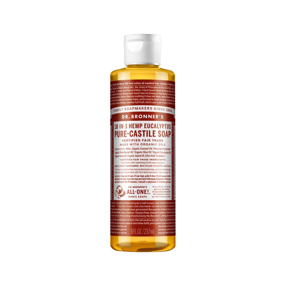 Dr. Bronner's Pure Castile Soap Liquid Eucalyptus 237ml - QVM Vitamins™