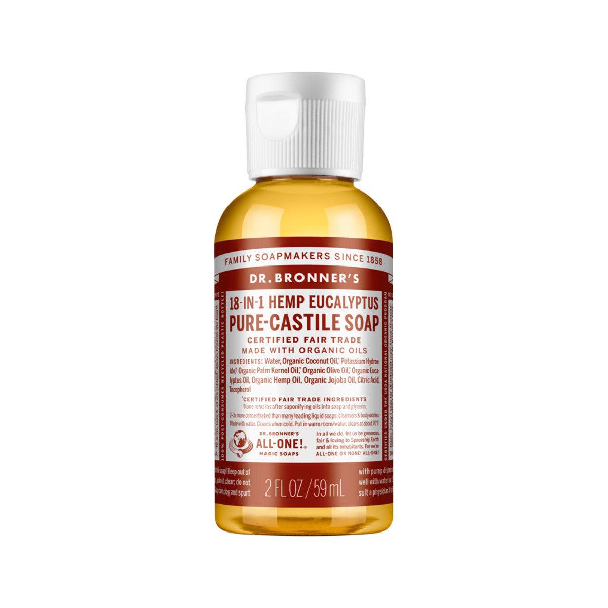 Dr. Bronner's Pure Castile Soap Liquid Eucalyptus 59ml - QVM Vitamins™