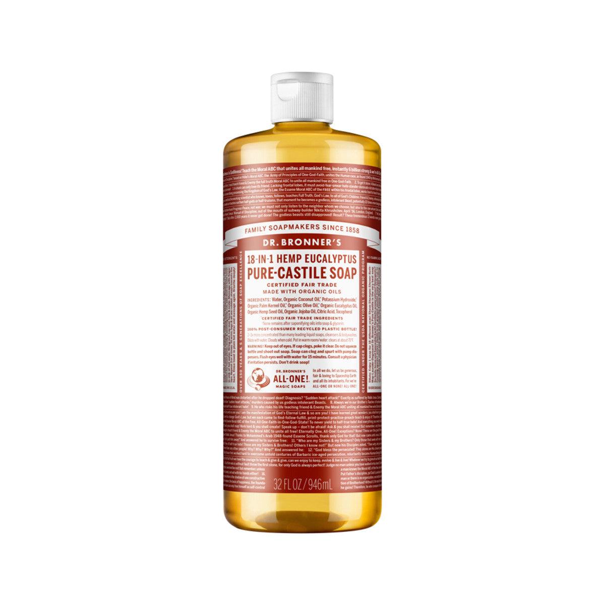 Dr. Bronner's Pure Castile Soap Liquid Eucalyptus 946ml - QVM Vitamins™